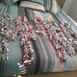 5 assorted Fabric homemade garlands 4 long 1 shorter Unique christmas decoration